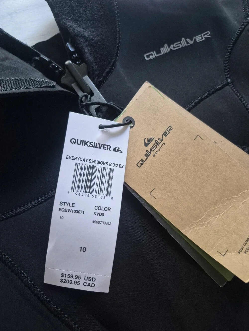 QUIKSILVER NEW Boys Everyday Sessions 3/2 Back Zip Wetsuit